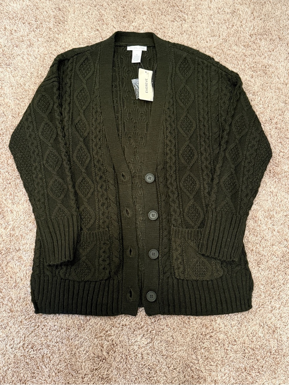 Women’s green cardigan